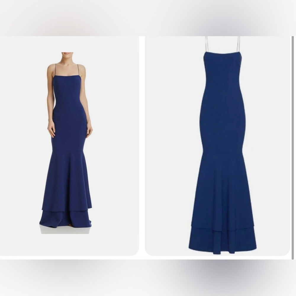 Likely Womens Aurora  Mermaid Gown Evening Dress Blue